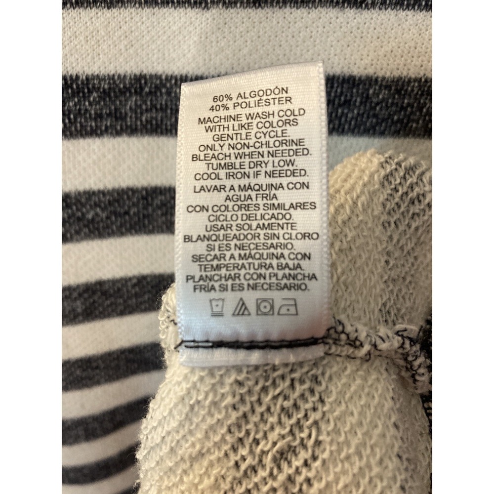 Company Ellen Tracy Sweatshirt Long Sleeve Gem Front Navy Stripe Size XL - Picture 4 of 5